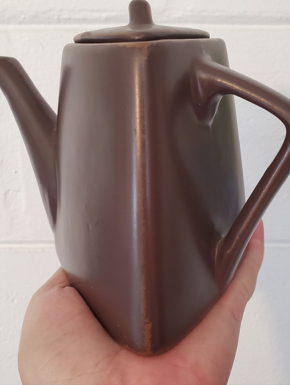 Brown Ceramic Triangle Teapot Modern Design With Lid‎ - Picture 6 of 16
